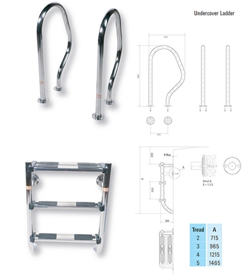 Certikin 1.7" / 43mm Undercover Ladders - C/W Grabrails (Flange Fittings Included)