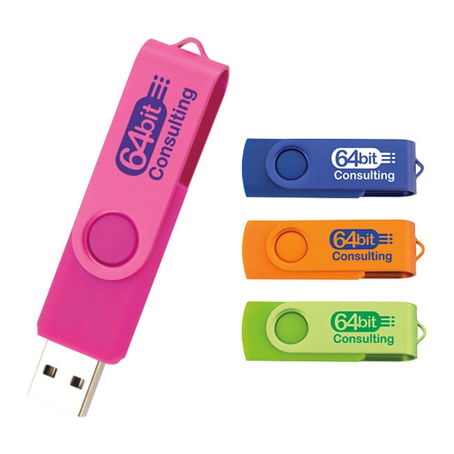 16-166 4 GB Two Tone Folding USB 2.0 Flash Drive