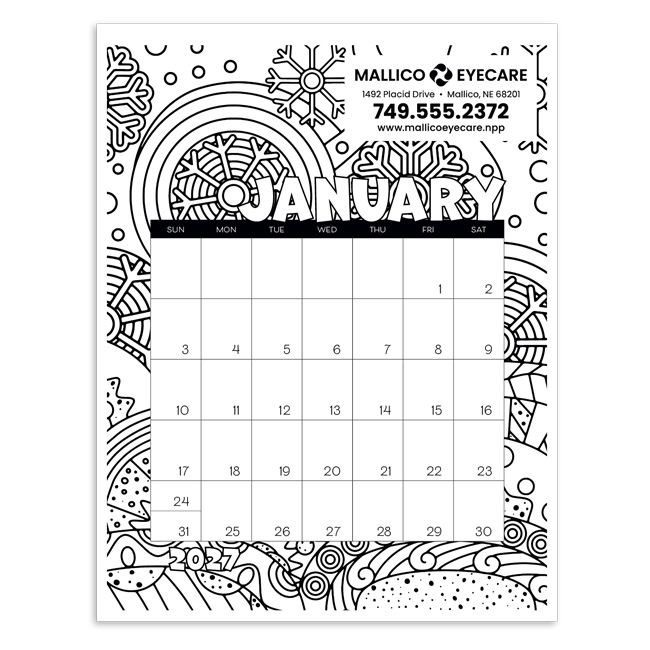 16-6559 Monthly Coloring Desk Pad