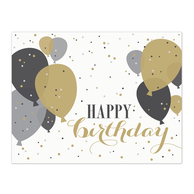 4008 Gold Balloons Birthday Card