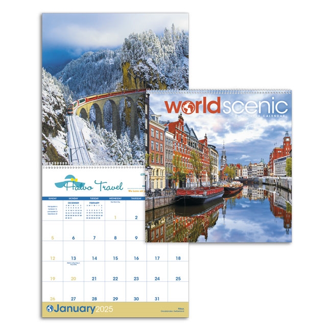 41-01 World Scenic Executive Wall Calendar