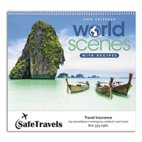 41-34 World Scenes with Recipes Wall Calendar