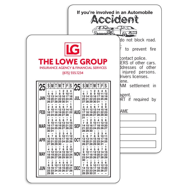 59-153 Accident Report Information/Calendar Card