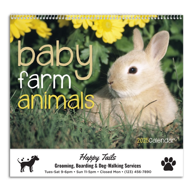 61-820 Baby Farm Animals Wall Calendar