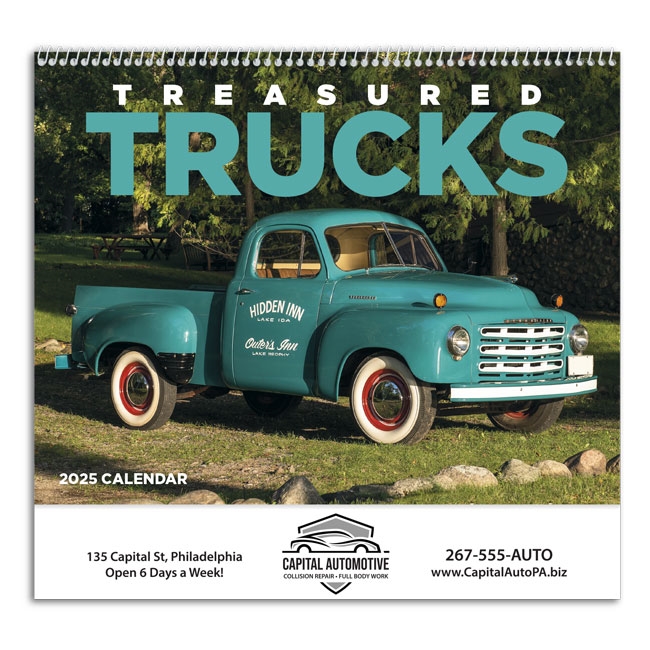 61-837 Treasured Trucks Wall Calendar
