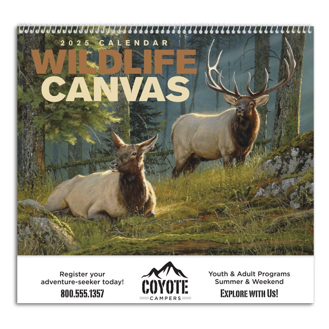 61-838 Wildlife Canvas Wall Calendar