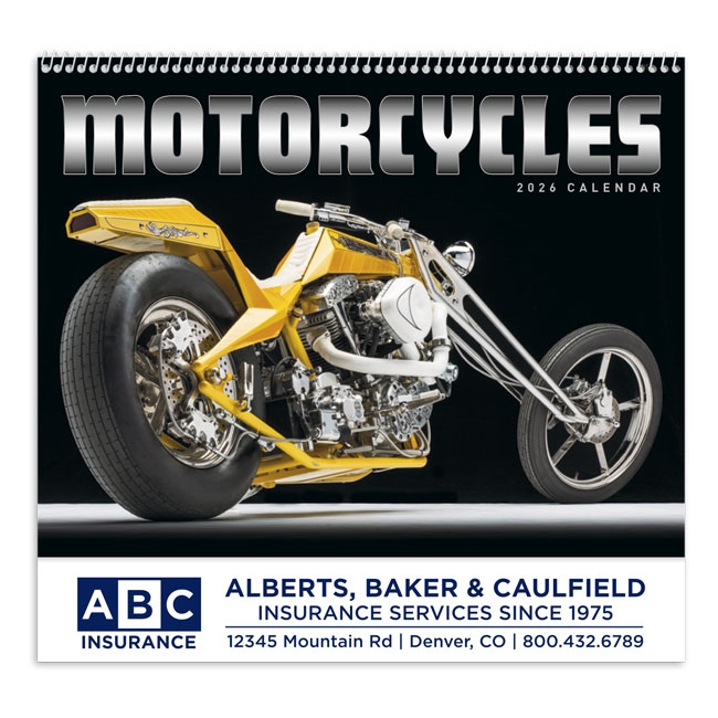 61-856 Motorcycles Wall Calendar