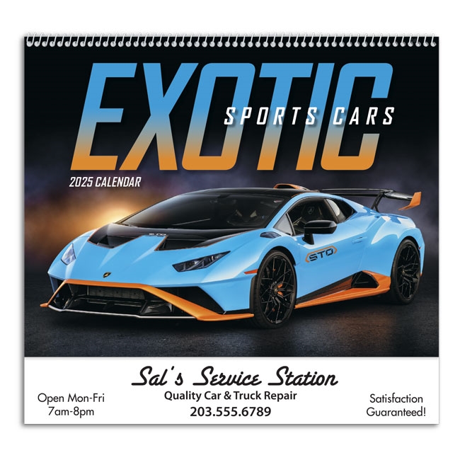 61-881 Exotic Sports Cars Wall Calendar