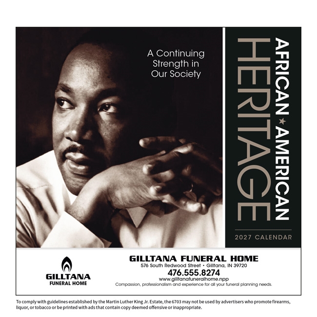61-993 African-American Heritage Wall Calendar