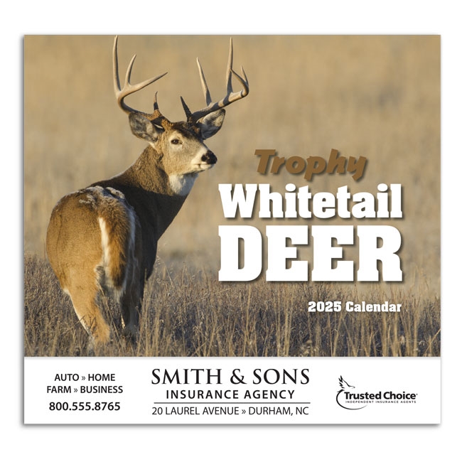 81-896 Trophy Whitetail Deer Wall Calendar
