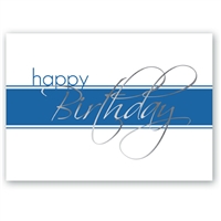 9016 Silver Script Happy Birthday