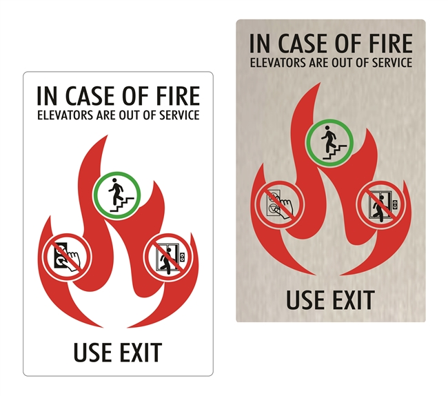 In Case of Fire Elevator Sign