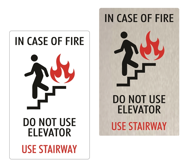 In Case of Fire Elevator Sign