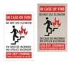 In Case of Fire Elevator Sign