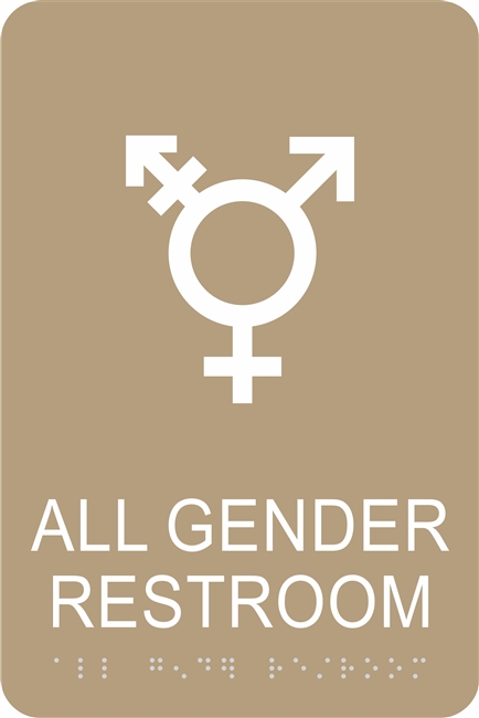 All Gender Restroom  ADA Braille Sign