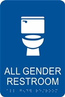 All Gender Restroom  ADA Braille Sign