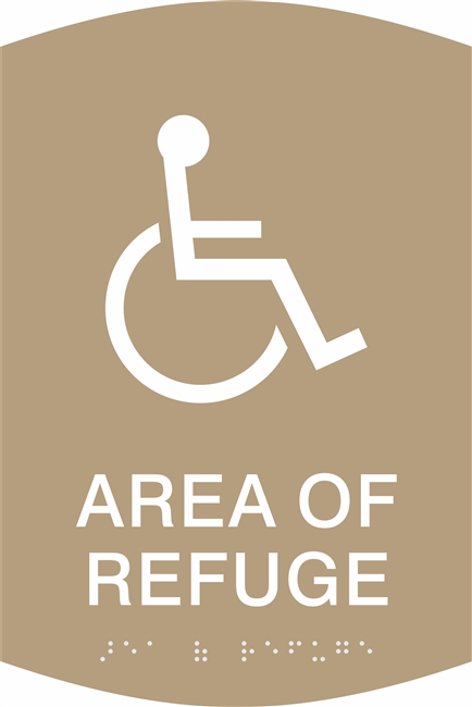 Area of Refuge ADA Braille Sign
