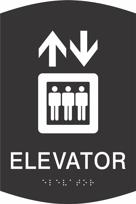 Elevator ADA Braille Sign