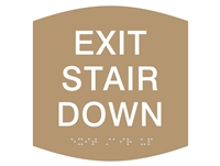 Exit Stair Down ADA Braille Sign