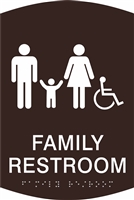 Family Handicap Restroom  ADA Braille Sign