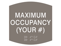Maximum Occupancy ADA Braille Sign