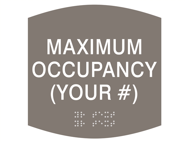 Maximum Occupancy ADA Braille Sign