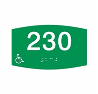 Room Number Handicap ADA Braille Sign 3 x 5