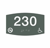 Room Number Handicap Non-Smoking ADA Braille Sign 3 x 5