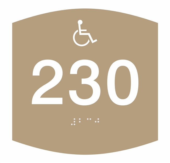Room Number Handicap ADA Braille Sign 5.5 x 5.5