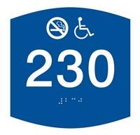 Room Number Handicap Non-Smoking ADA Braille Sign 5.5 x 5.5