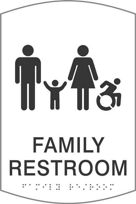 Family Active Wheelchair New York Restroom Sign 6 x 9