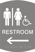Unisex  Handicap Restroom ADA Braille Sign