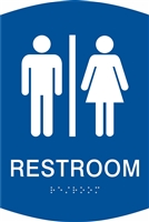 Unisex Restroom Non-Handicap ADA Braille Sign