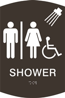 Unisex Handicap Shower ADA Braille Sign 6 x 9