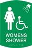 Women's Handicap Shower ADA Braille Sign 6 x 9