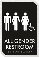 All Gender Handicap Restroom ADA Braille Sign