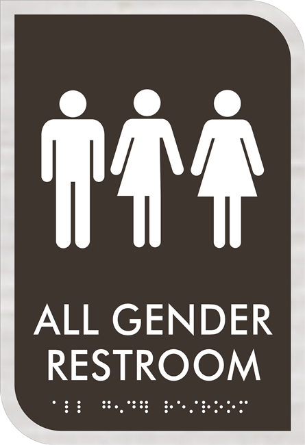 All Gender Restroom ADA Braille Sign