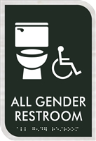 All Gender Handicap Restroom ADA Braille Sign