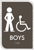 Boys Handicap Restroom ADA Braille Sign