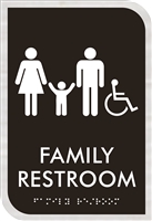 Family Handicap Restroom ADA Braille Sign
