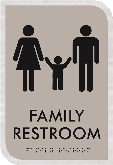 Family Restroom ADA Braille Sign
