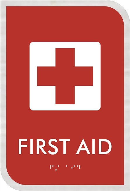 First Aid ADA Braille Sign