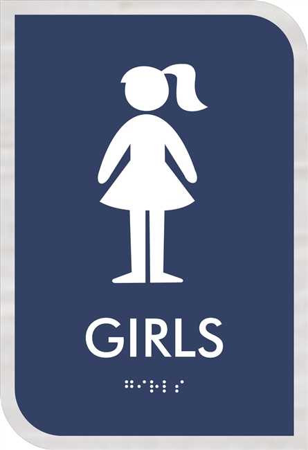 Girls Restroom ADA Braille Sign