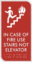 In Case of Fire ADA Braille Sign