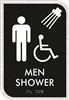 Men's Handicap Shower ADA Braille Sign