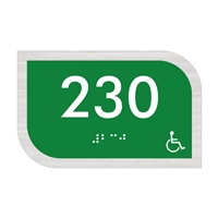 Room Number Handicap ADA Braille Sign