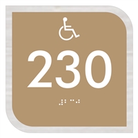 Room Number Handicap ADA Braille Sign