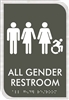 All Gender Active Wheelchair New York Restroom Sign 6.5 x 9.5