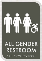 All Gender Active Wheelchair New York Restroom Sign 6.5 x 9.5