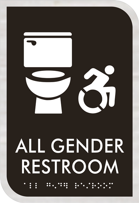 All Gender Active Wheelchair Accessible New York Restroom ADA Braille Sign